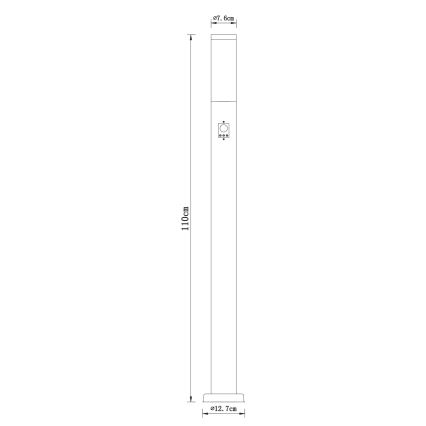 Globo - Lauko lempa su jutikliu BOSTON 1xE27/30W/230V IP44