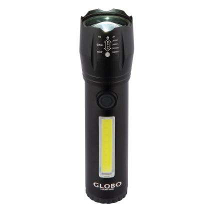 Globo - LED pakraunamas žibintuvėlis LED/3W/5V + COB/3W 5500K 1200 mAh