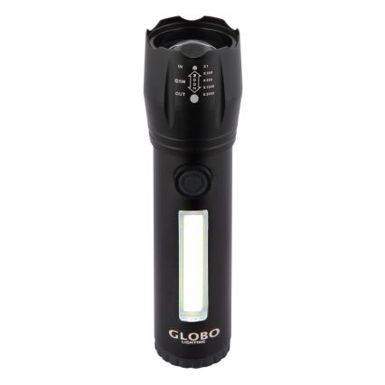 Globo - LED pakraunamas žibintuvėlis LED/3W/5V + COB/3W 5500K 1200 mAh