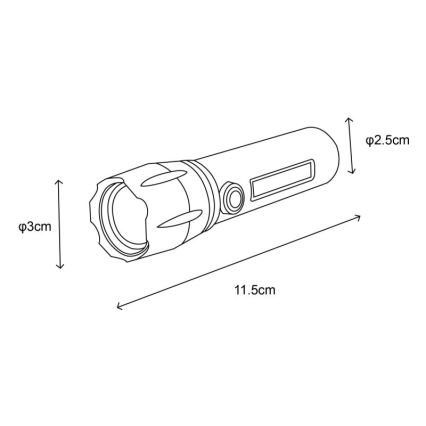 Globo - LED pakraunamas žibintuvėlis LED/3W/5V + COB/3W 5500K 1200 mAh
