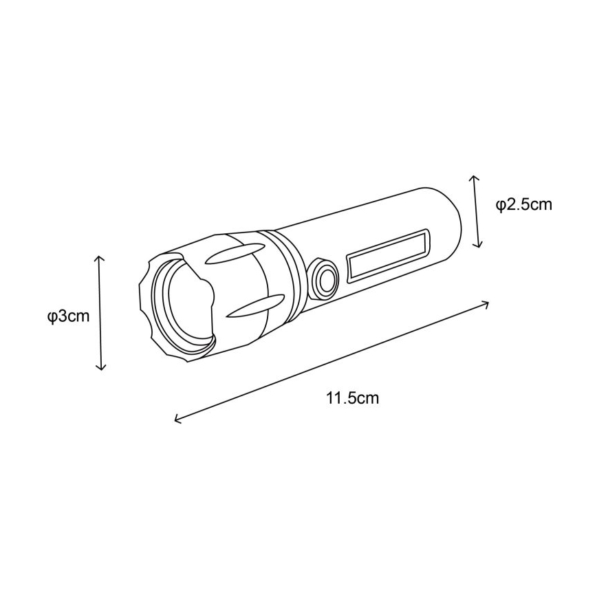 Globo - LED pakraunamas žibintuvėlis LED/3W/5V + COB/3W 5500K 1200 mAh