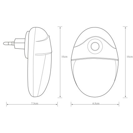 Globo - LED Lizdo orientacinė lemputė su jutikliu 4xLED/0,6W/230V 6500K