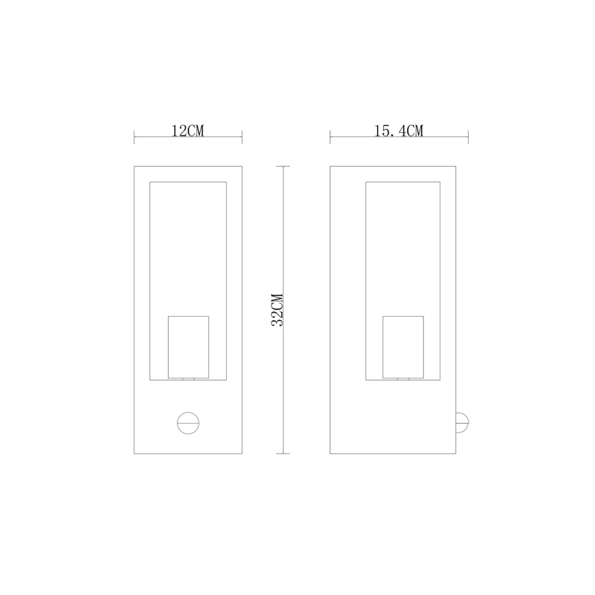 Globo Sieninis šviestuvas su jutikliu 1xE27/60W/230V IP44