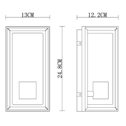 Globo - Lauko sieninis šviestuvas 1xE27/60W/230V IP44 juoda