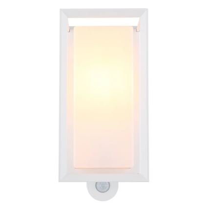 Globo - Lauko sieninis šviestuvas su jutikliu 1xE27/60W/230V IP44 balta