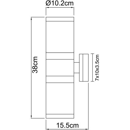 Globo - Lauko sieninis šviestuvas 2xE27/60W/230V IP44