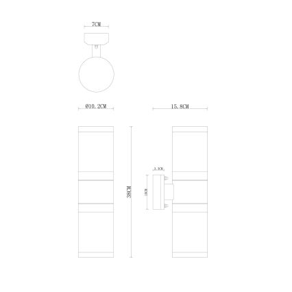 Globo - Lauko sieninis šviestuvas 2xE27/60W/230V IP44