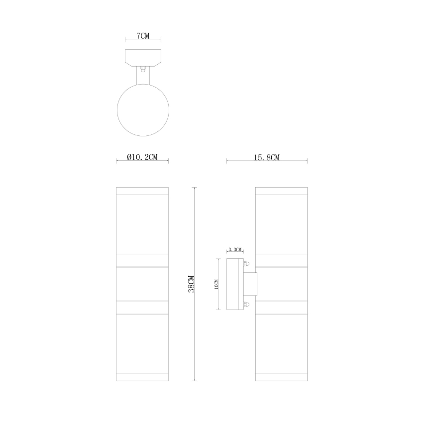 Globo - Lauko sieninis šviestuvas 2xE27/60W/230V IP44