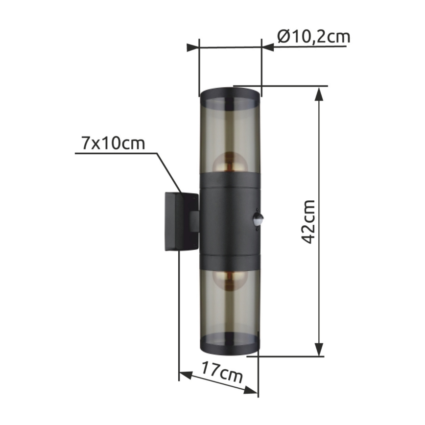 Globo - Lauko sieninis šviestuvas 2xE27/60W/230V IP44