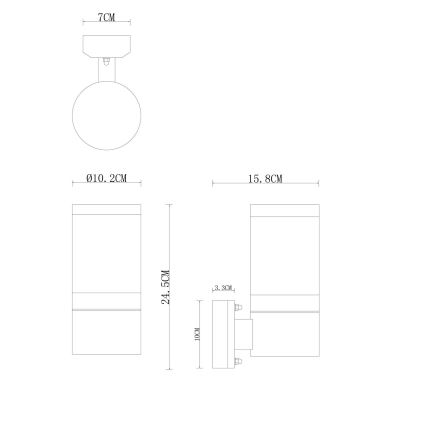 Globo - Lauko sieninis šviestuvas 1xE27/60W/230V IP44