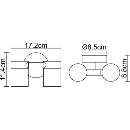 Globo 3207-2L - LED lauko šviestuvas STYLE 2xGU10/5W/230V IP44