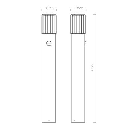 Globo - Lauko šviestuvas su jutikliu 1xE27/15W/230V IP54 65 cm