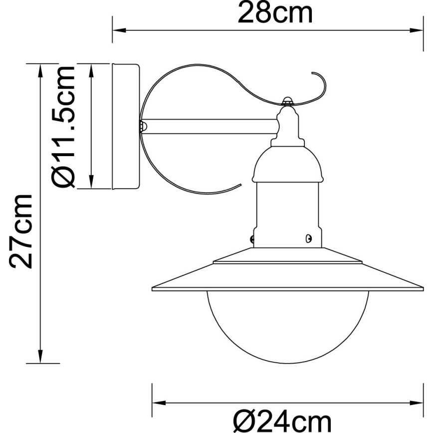 Globo - Lauko sieninis šviestuvas 1xE27/23W/230V IP44