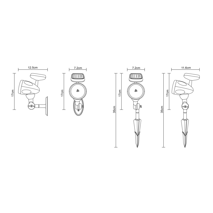 Globo - LED Saulės energija įkraunamas apšvietimas 3xLED/0,06W IP44