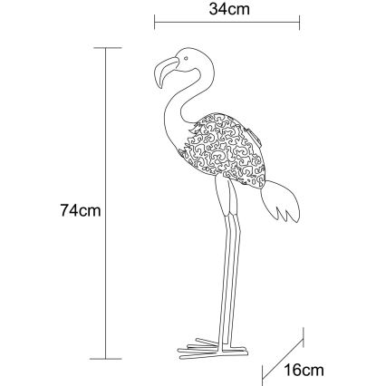 Globo - LED saulės šviestuvas LED/3V IP44 300 mAh flamingas