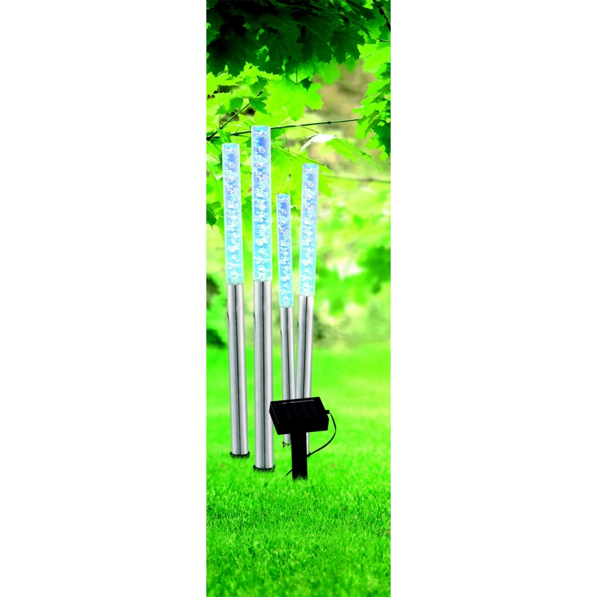 Globo - KOMPLEKTAS 4x LED apšvietimas, įkraunamas saulės energija 4xLED/0,07W IP44
