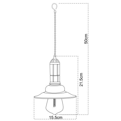 Globo - LED sietynas, įkraunamas saulės energija ant grandinės LED/0,06W/1,2V IP44 150 mAh