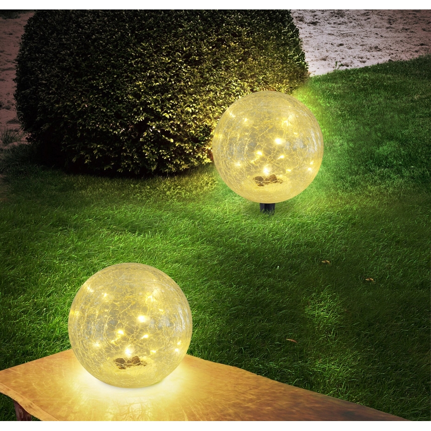 Globo - LED šviestuvas, įkraunamas saulės energija 15xLED/0,06W/3,2V diametras 15 cm IP44