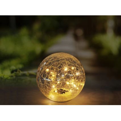 Globo - LED šviestuvas, įkraunamas saulės energija 20xLED/0,06W/3,2V diametras 19,5 cm IP44
