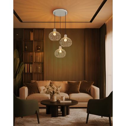 Globo - Pakabinamas šviestuvas ant laido 3xE27/40W/230V smėlio spalvos