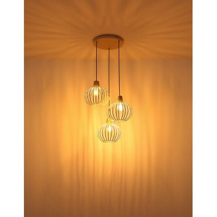 Globo - Pakabinamas šviestuvas ant laido 3xE27/40W/230V smėlio spalvos