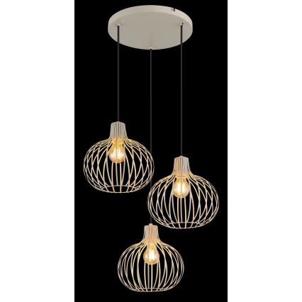 Globo - Pakabinamas šviestuvas ant laido 3xE27/40W/230V smėlio spalvos