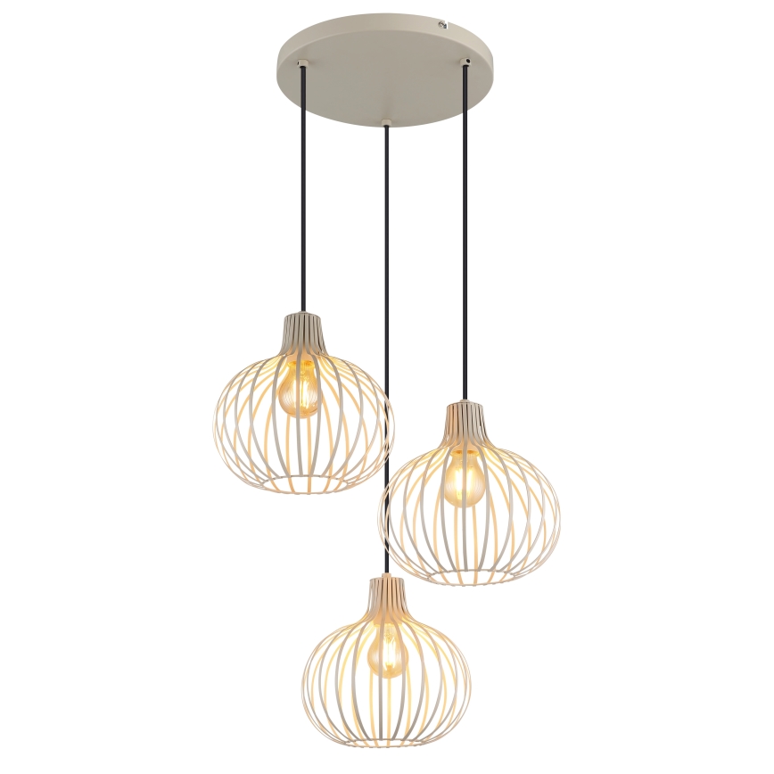 Globo - Pakabinamas šviestuvas ant laido 3xE27/40W/230V smėlio spalvos
