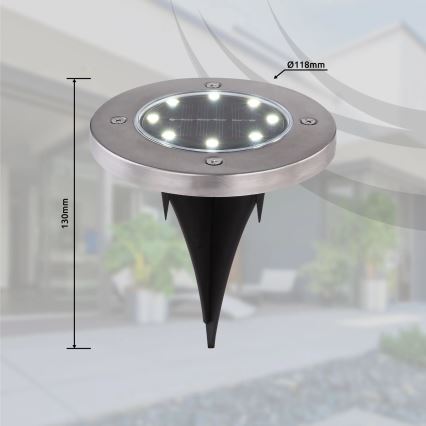 Globo - KOMPLEKTAS 4x LED apšvietimas, įkraunamas saulės energija LED/0,1W/3V IP44 300 mAh