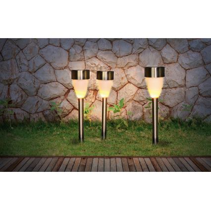 Globo - KOMPLEKTAS 3x Saulės energija įkraunama elektros lemputė 3xLED/0,06W/1,2V IP44 200 mAh