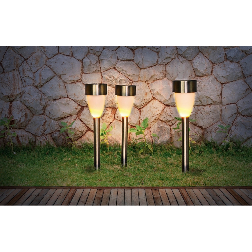 Globo - KOMPLEKTAS 3x Saulės energija įkraunama elektros lemputė 3xLED/0,06W/1,2V IP44 200 mAh