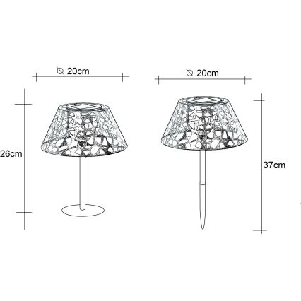 Globo - LED apšvietimas, įkraunamas saulės energija LED/0,06W/3V 3000K IP44