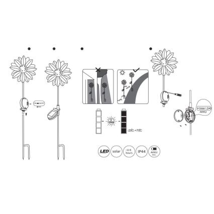Globo - LED Saulės energijos šviestuvas LED/0,06W/3V IP44