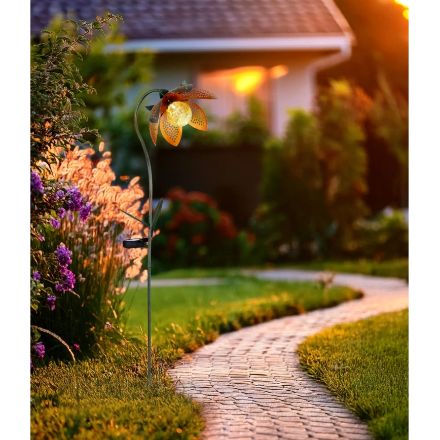 Globo - LED saulės šviestuvas, 3,2 V, IP44, 200 mAh, gėlės formos