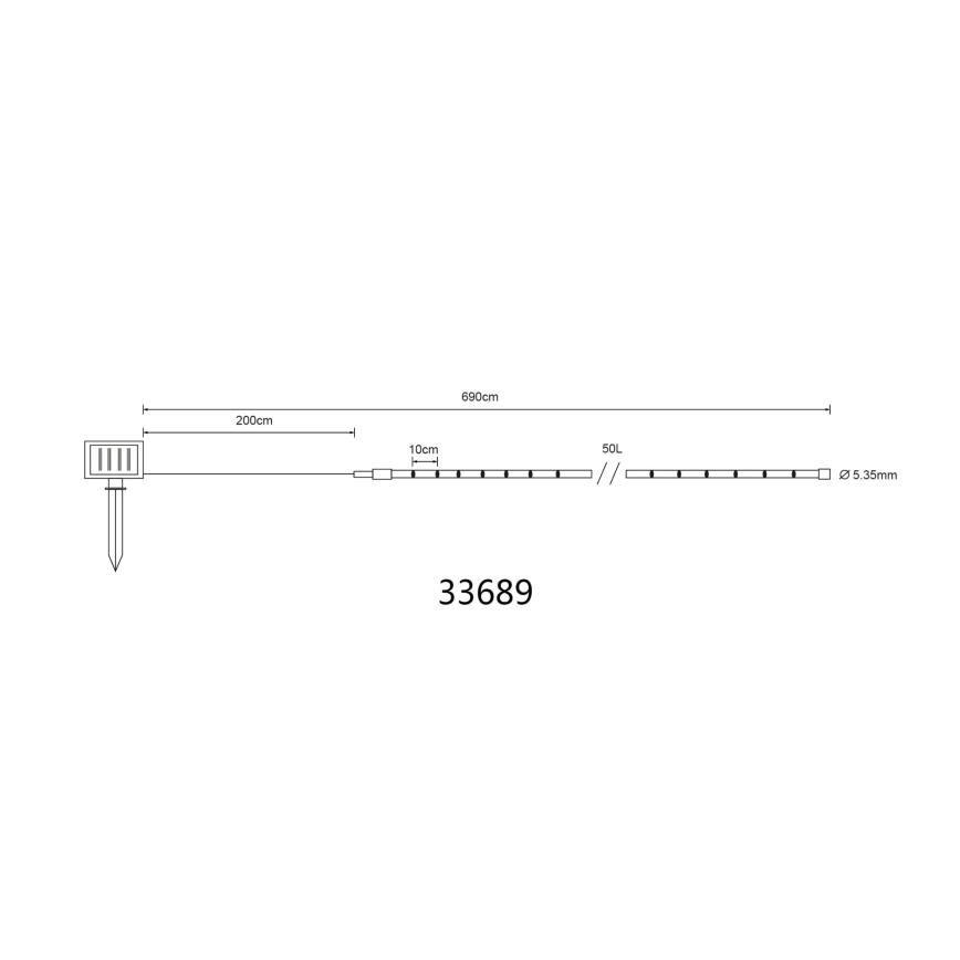 Globo - LED saulės girlianda LED/1,2V IP44 4,9 m 600 mAh