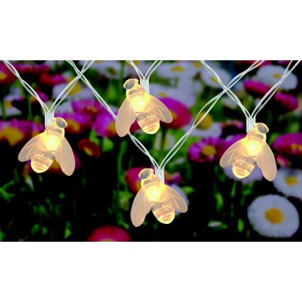 Globo - LED grandinė, įkraunama saulės šviesa 20xLED/0,06W/3V IP44 300 mAh
