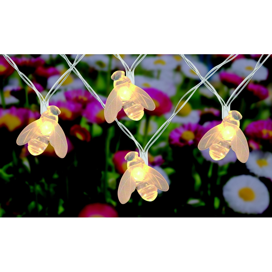 Globo - LED grandinė, įkraunama saulės šviesa 20xLED/0,06W/3V IP44 300 mAh