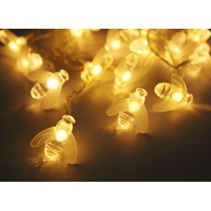 Globo - LED grandinė, įkraunama saulės šviesa 20xLED/0,06W/3V IP44 300 mAh