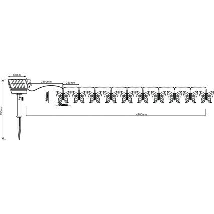 Globo - LED RGB Dekoratyvinė grandinėlė 10xLED/0,06W/3,2V 470 cm IP44
