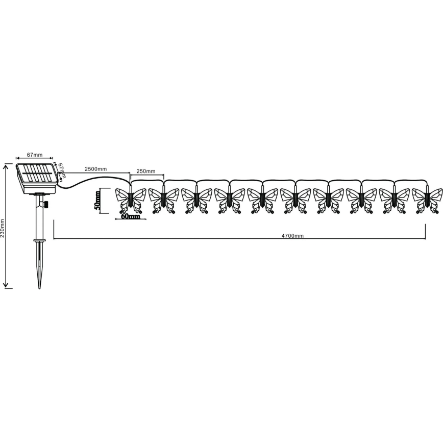 Globo - LED RGB Dekoratyvinė grandinėlė 10xLED/0,06W/3,2V 470 cm IP44