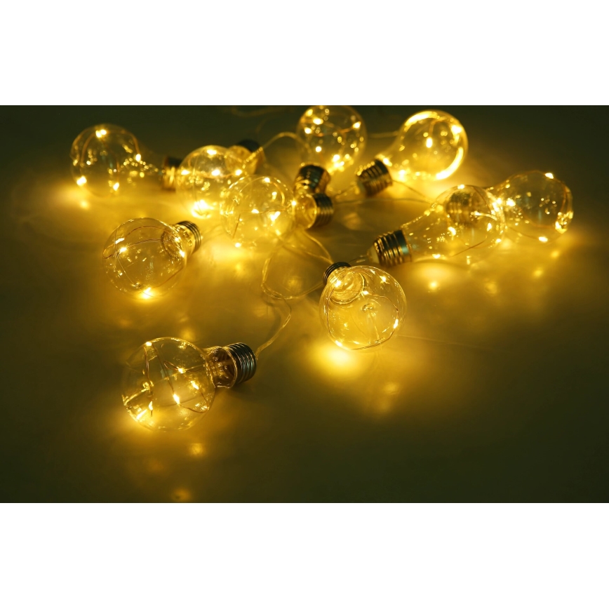 Globo - LED grandinė, įkraunama saulės šviesa 10xLED/0,06W/3,2V 380 cm IP44