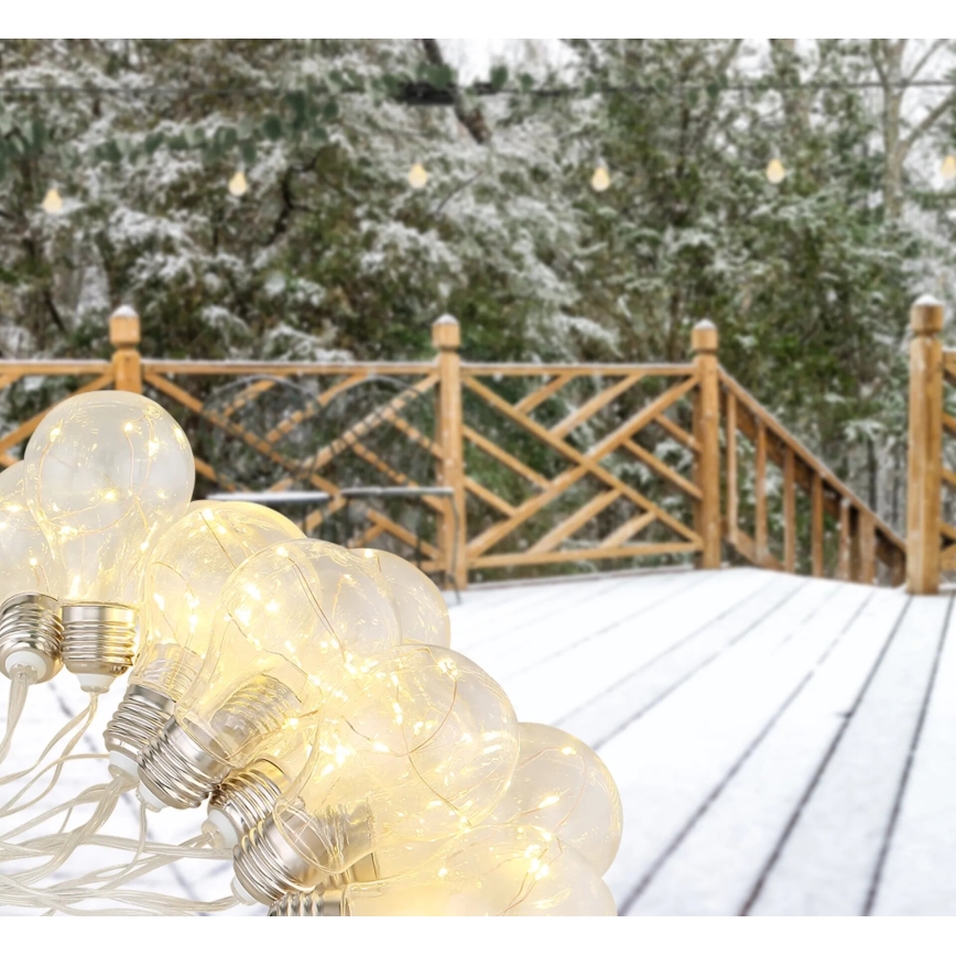 Globo - LED grandinė, įkraunama saulės šviesa 10xLED/0,06W/3,2V 380 cm IP44