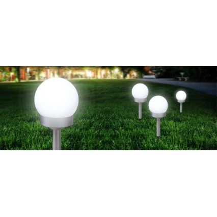 Globo - KOMPLEKTAS 3x LED apšvietimas, įkraunamas saulės energija LED/0,06W/3V 4000K diametras 10 cm IP44