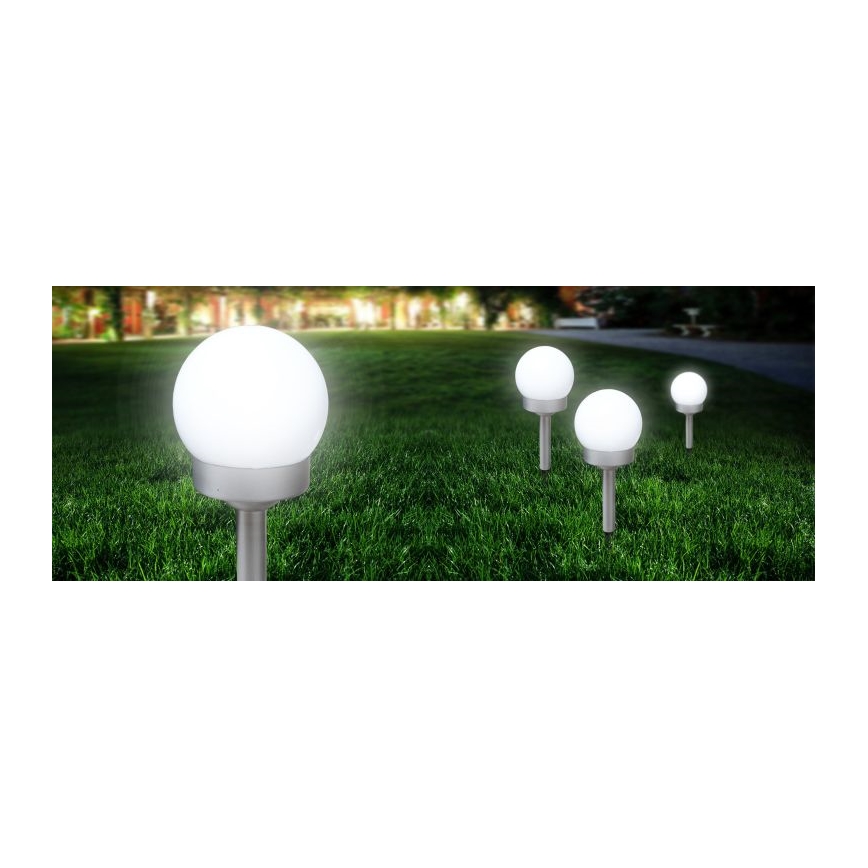 Globo - KOMPLEKTAS 3x LED apšvietimas, įkraunamas saulės energija LED/0,06W/3V 4000K diametras 10 cm IP44