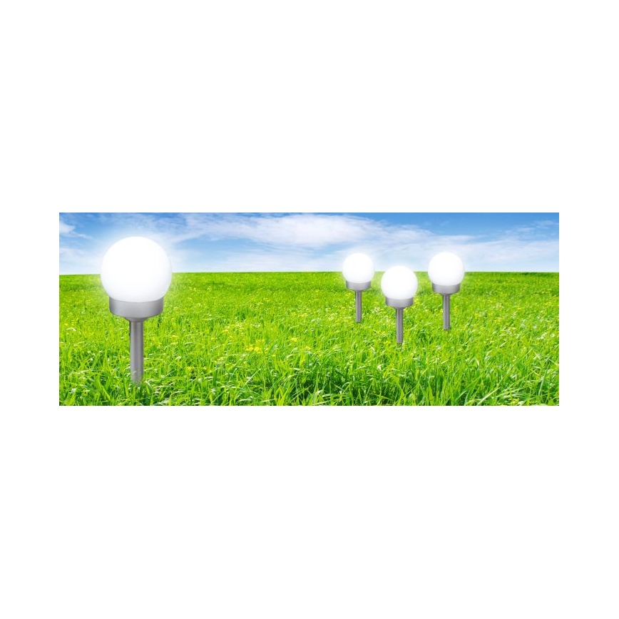 Globo - KOMPLEKTAS 3x LED apšvietimas, įkraunamas saulės energija LED/0,06W/3V 4000K diametras 10 cm IP44
