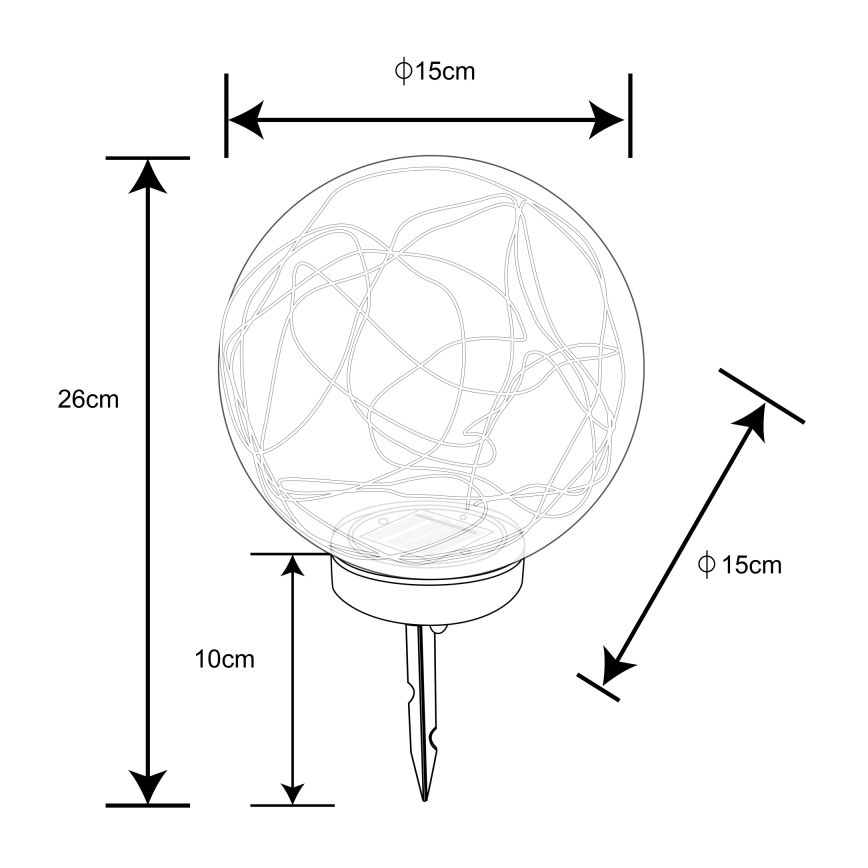 Globo - LED apšvietimas, įkraunamas saulės energija 20xLED/0,06W/1,2V diametras 15 cm IP44