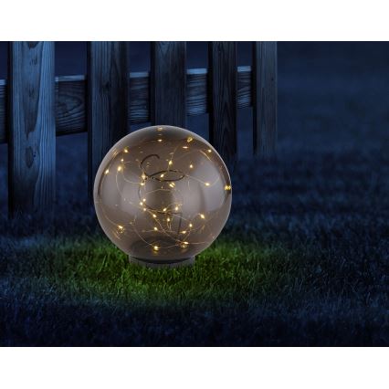 Globo - LED apšvietimas, įkraunamas saulės energija 30xLED/0,06W/1,2V diametras 20 cm IP44