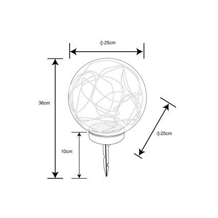 Globo  - Saulės energijos šviestuvas 40xLED/0,06W/1,2V d. 25 cm IP44