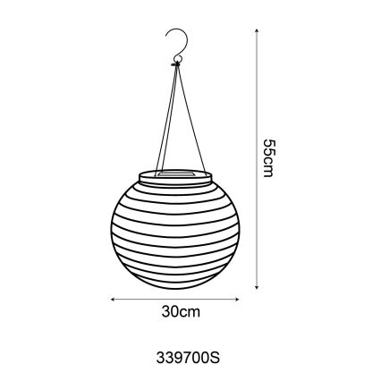 Globo - LED Pakabinamas šviestuvas, įkraunamas saulės energija LED/0,5W/3V IP44 300 mAh smėlio spalva