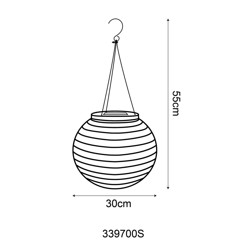 Globo - LED Pakabinamas šviestuvas, įkraunamas saulės energija LED/0,5W/3V IP44 300 mAh smėlio spalva