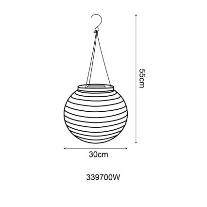 Globo - LED Pakabinamas šviestuvas, įkraunamas saulės energija LED/0,5W/3V IP44 balta 300 mAh